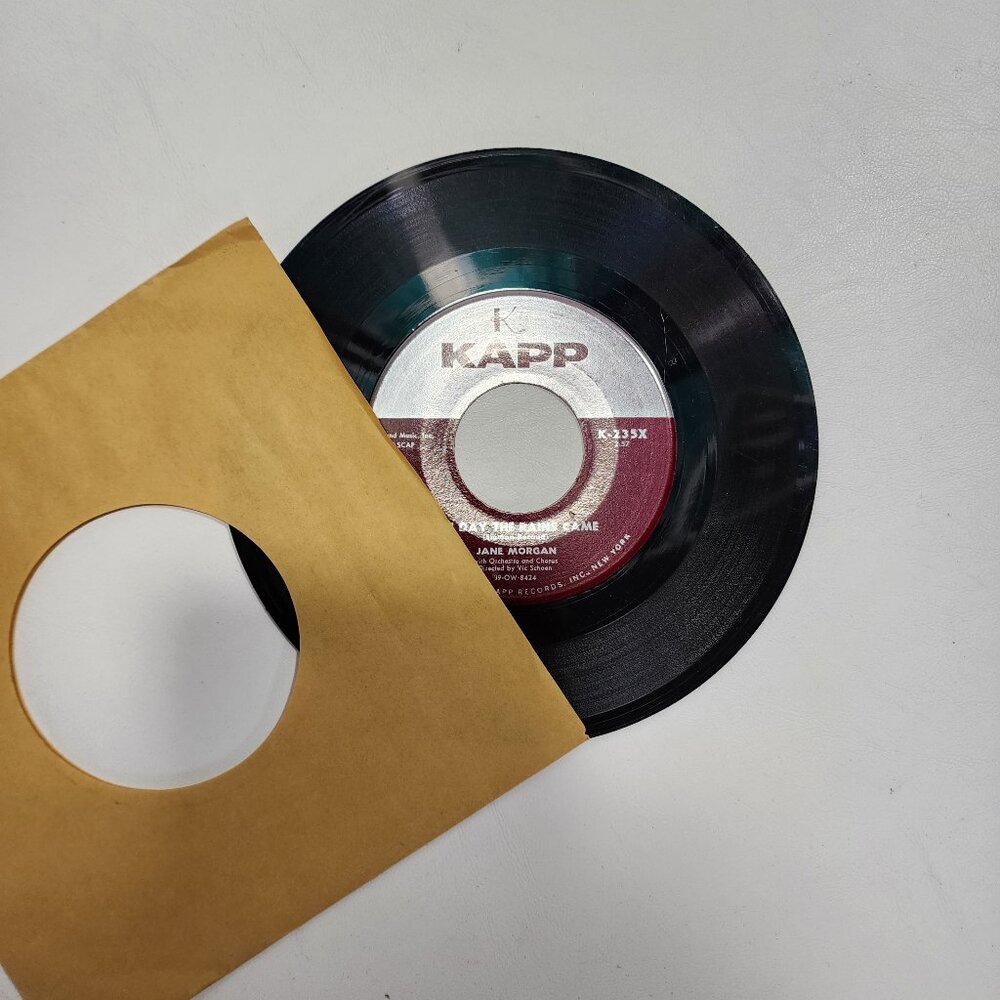 Jane Morgan – The Day The rains Came / & in French Vintage 45RPM Vinyl RARE DISC